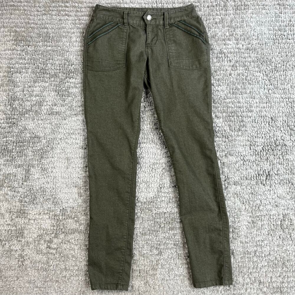 Marmot Women's Mid Rise Skinny Jeans Green‎ Size 2 Outdoor Hiking Gorp Rugged